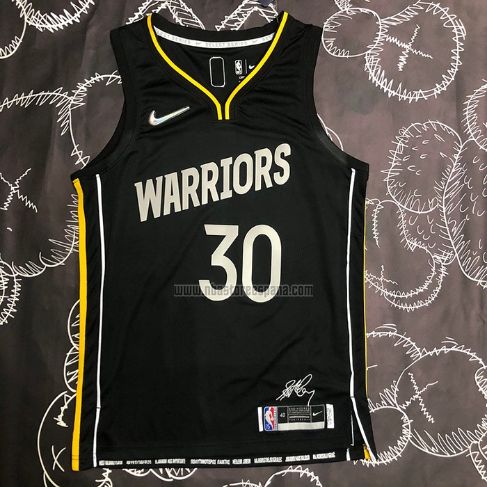 Camiseta Golden State Warriors Stephen Curry NO 30 Select Series 2022 Negro